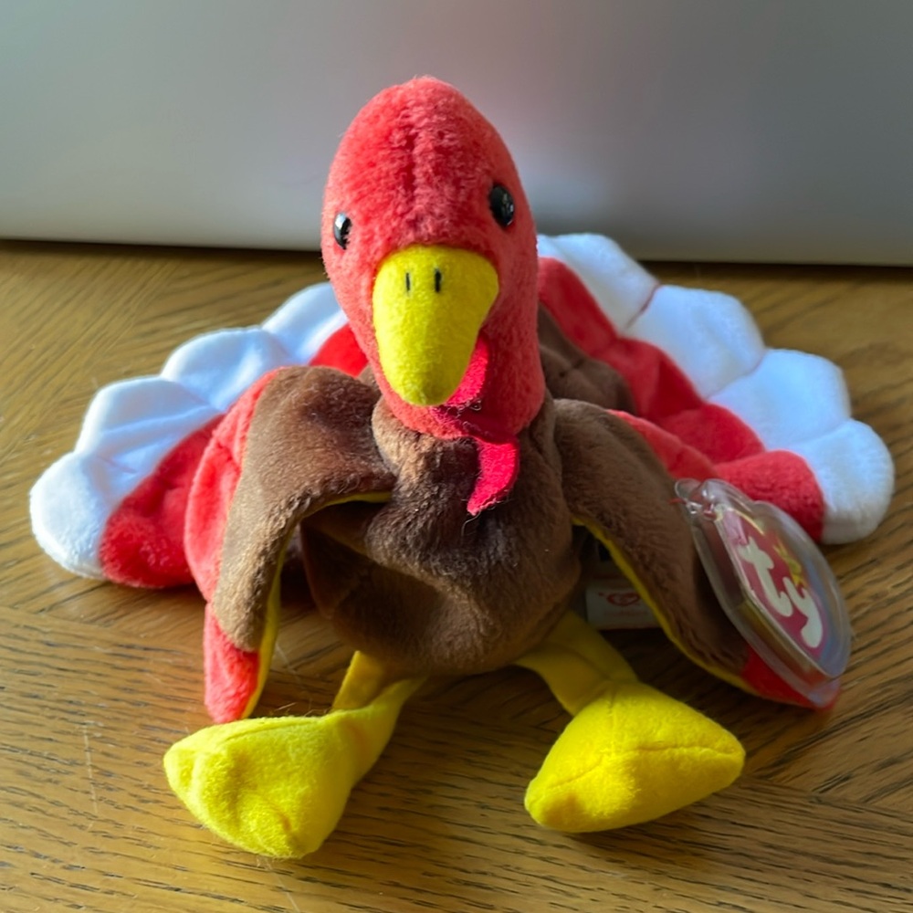 GOBBLES THE TURKEY TY BEANIE BABY 1996 (RARE - GREAT CONDITION)